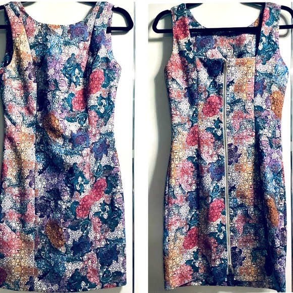 H&M Size 6 Bodycon Sleeveless Floral Sheath Dress - Picture 1 of 8